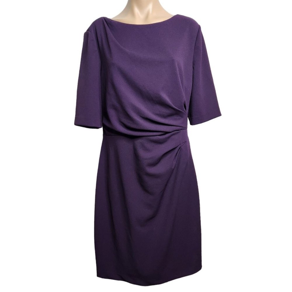 Betsey Johnson Purple Ruched Sheath Dress Size 14